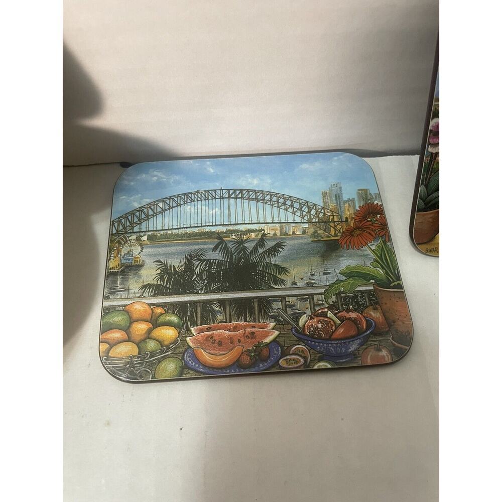 Jason Coasters New Zealand Artist Set of 6 Sydney Balconies CorkBack Vintage - Picture 6 of 8